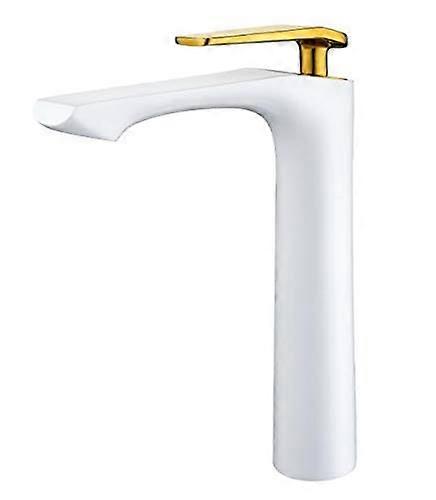 Bathroom Basin Faucet Lead Solid Brass Single Handle Mixer Tap with WaterSaving Aerator White