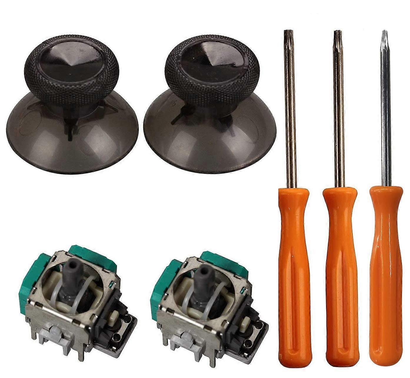 Joystick Replacement Kit with 3D Analog Sticks and Thumb Grips for Xbox One Controller Drift