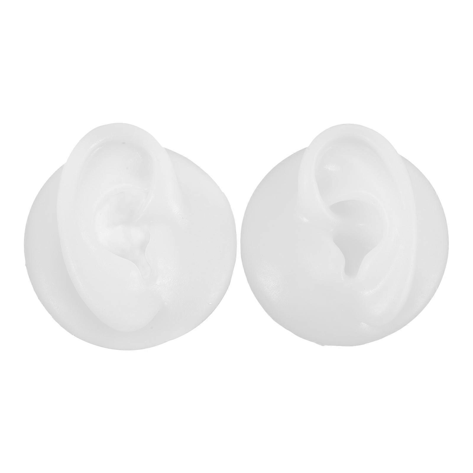 Ear Model Display Rack Silicone for Jewelry Ear Studs 1Pair Transparent