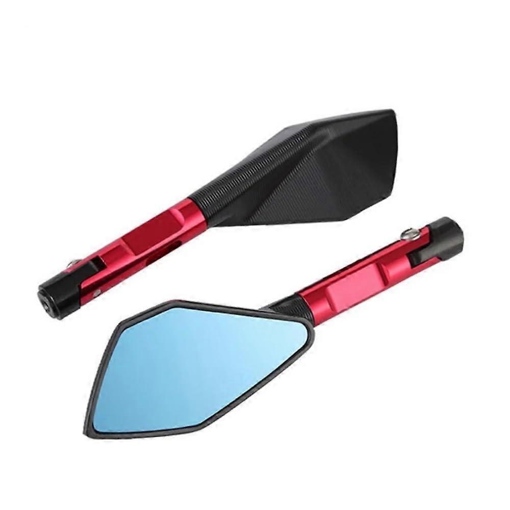 Motorcycle Rear View Mirrors Wide Angle Adjustable Handlebar Side Mirrors for Enhanced Safety Red