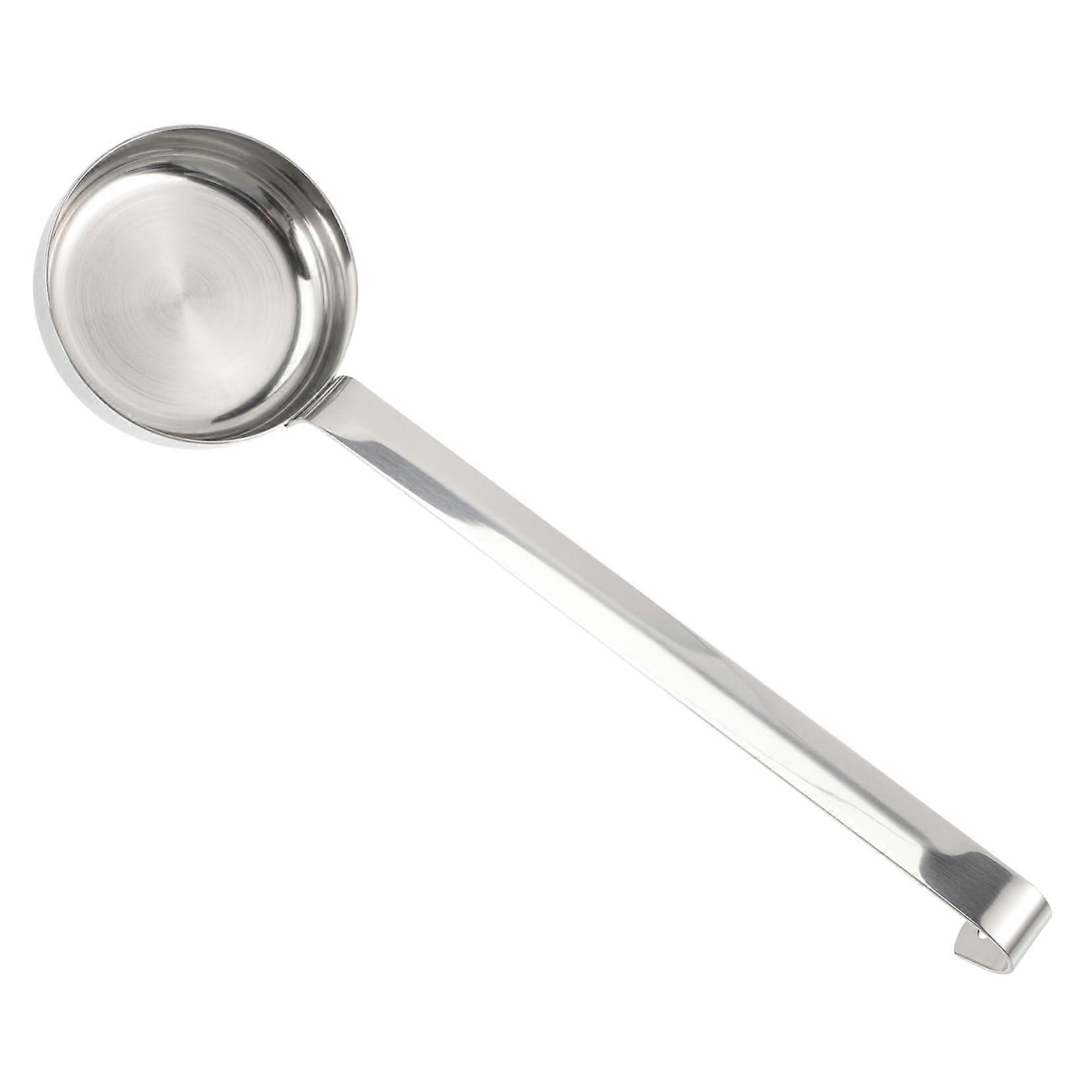 Stainless Steel Flat Bottom Sauce Ladle with Long Handle for Precise Spreading and MultiPurpose Use