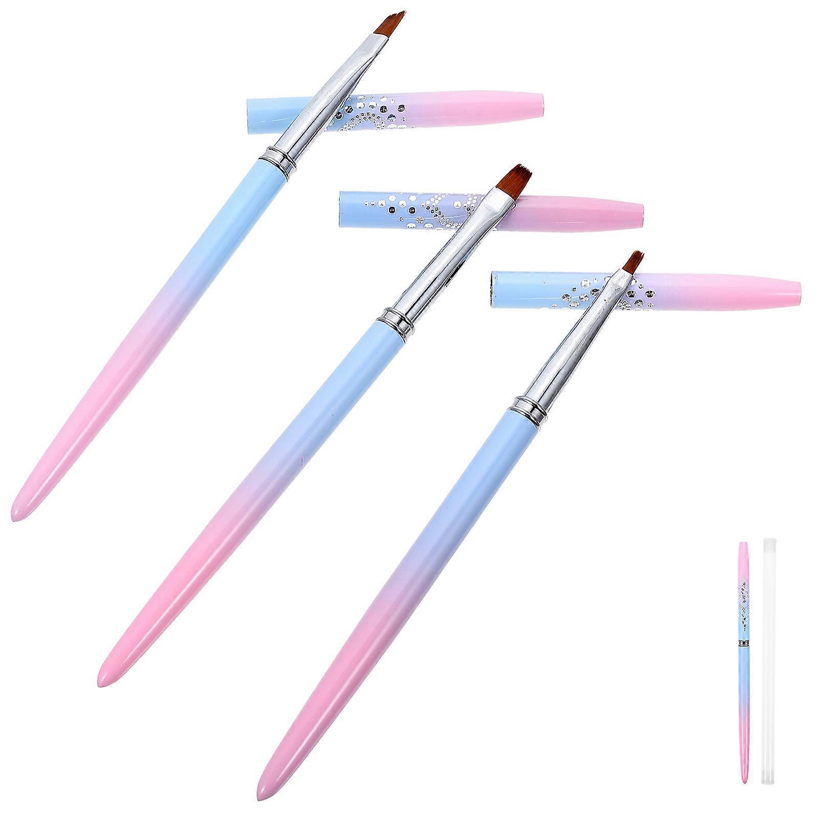 Manicure Brushes 3Pcs Sloped Brush Tip Nail Art Tools Diy Projects Brushes