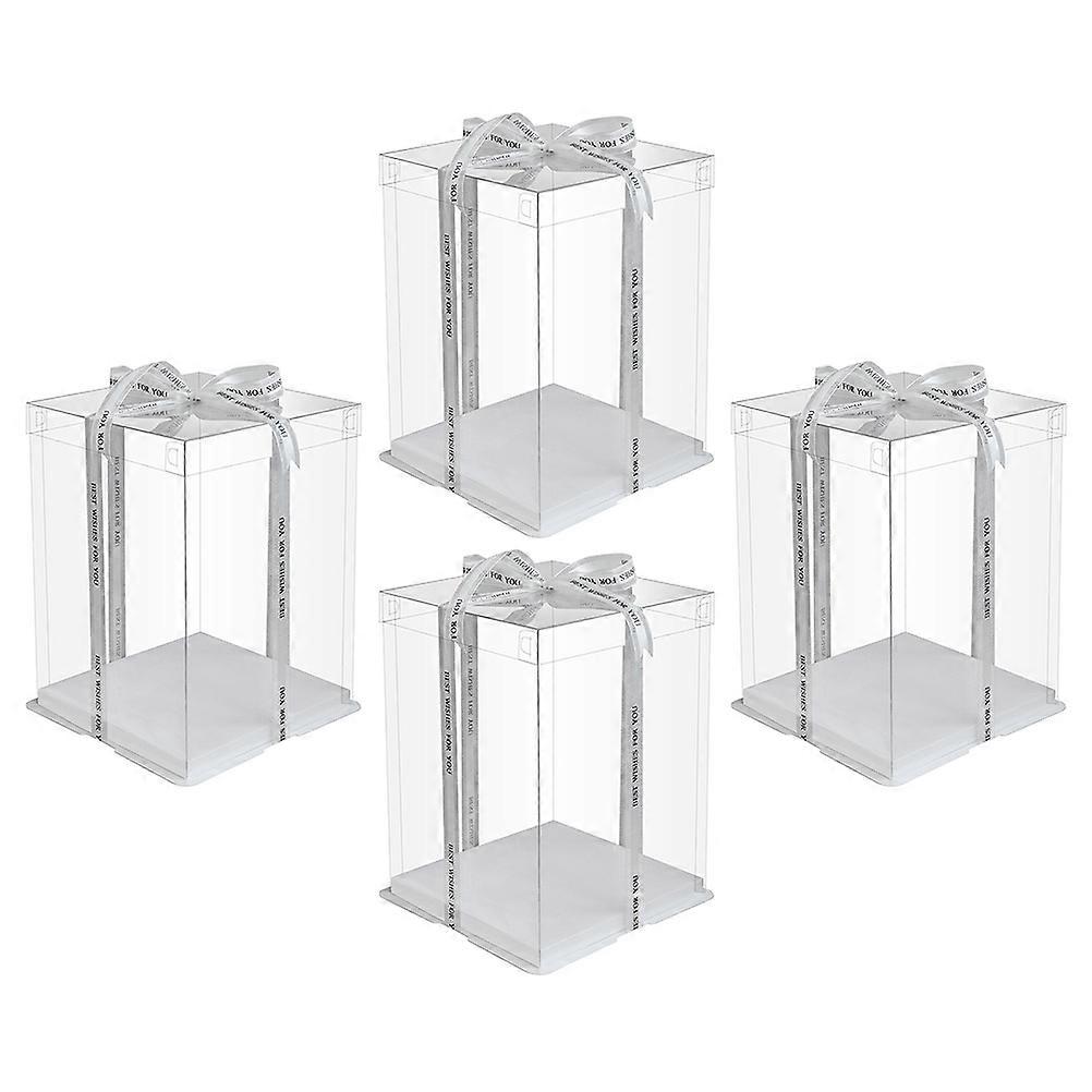 Cake Clear Cake Carrier Boxes for Storage 4Pcs Transparent Plastic