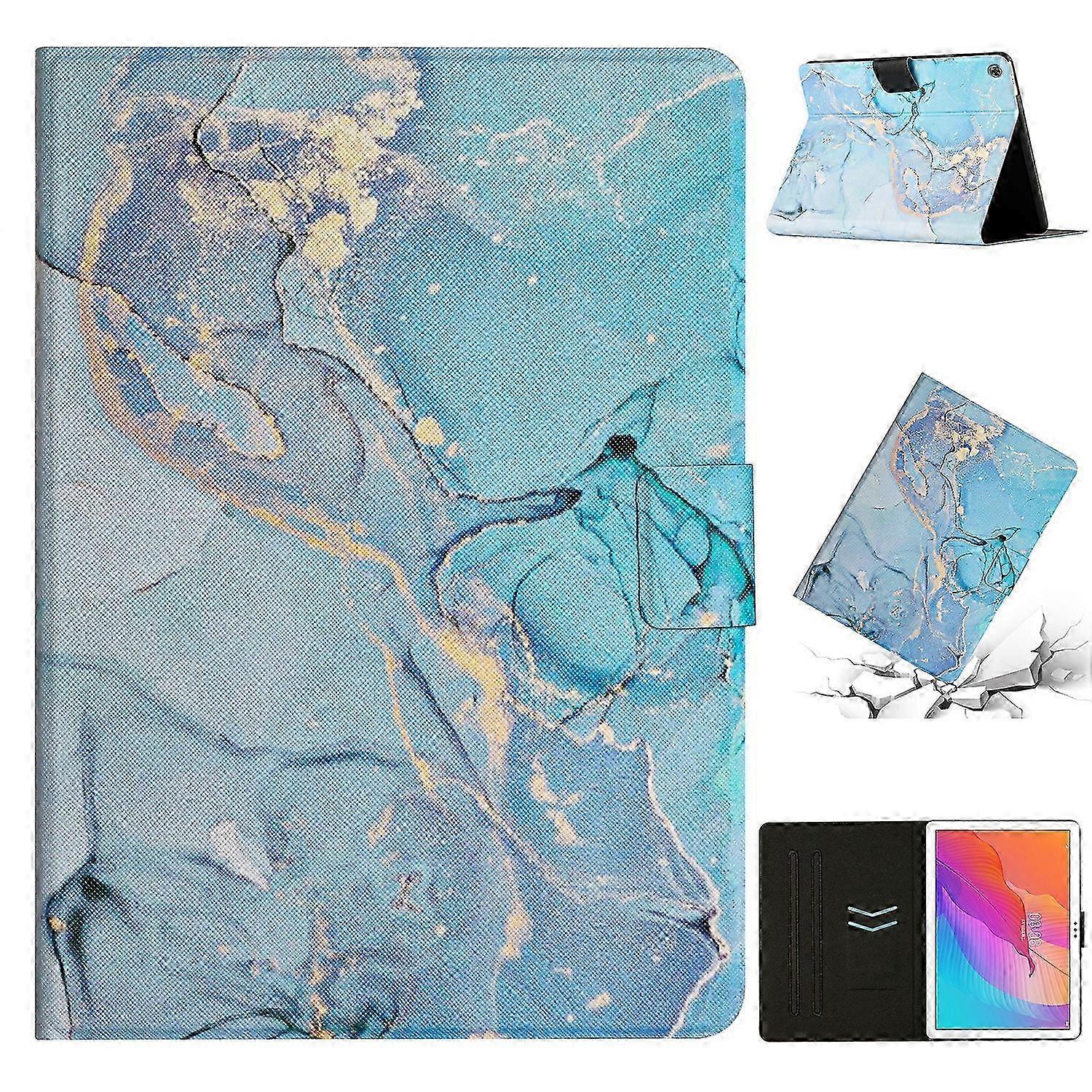 26-27 For Huawei MatePad T10s Marble Pattern Leather Tablet Case