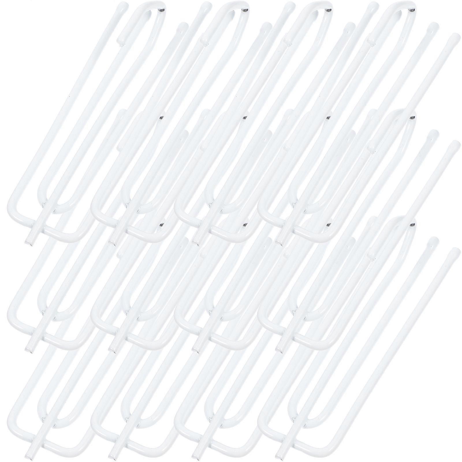 White Stainless Steel Curtain Hooks for Bathroom Use 30Pcs Practical Hooks