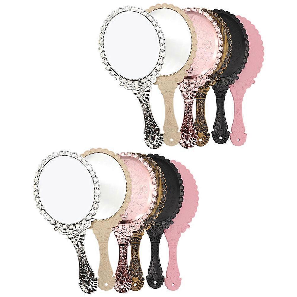 Vintage Handheld Mirror for Makeup Use 24Pcs Portable Embossed Vanity Mirror