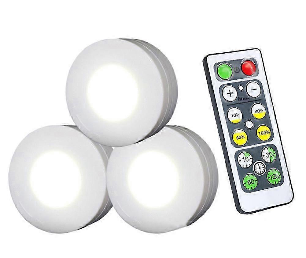 3pcs Closet Lamp with Remote Control Adjustable Brightness