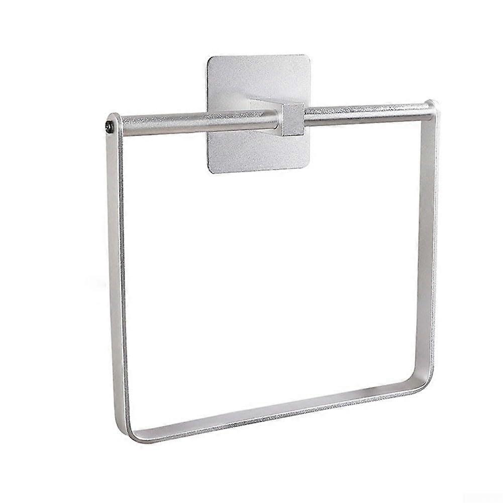 Towel Ring Aluminum Wall Mounted 180° Rotatable Waterproof Scratch Resistant Silver Holder