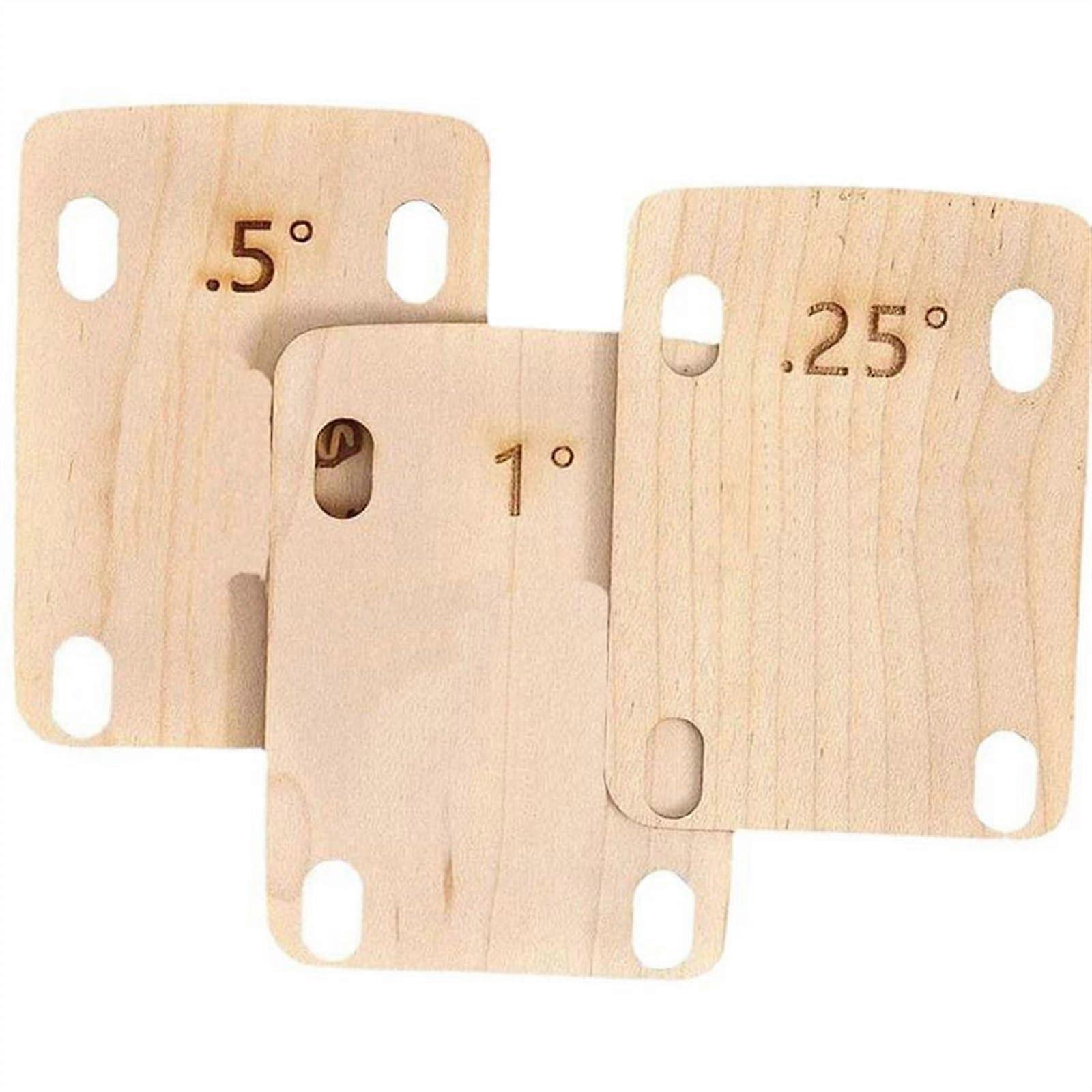 Electric Guitar Neck Shim Set Maple Plate 0.25 0.5 1 Degree Precise Angle Adjustment Kit