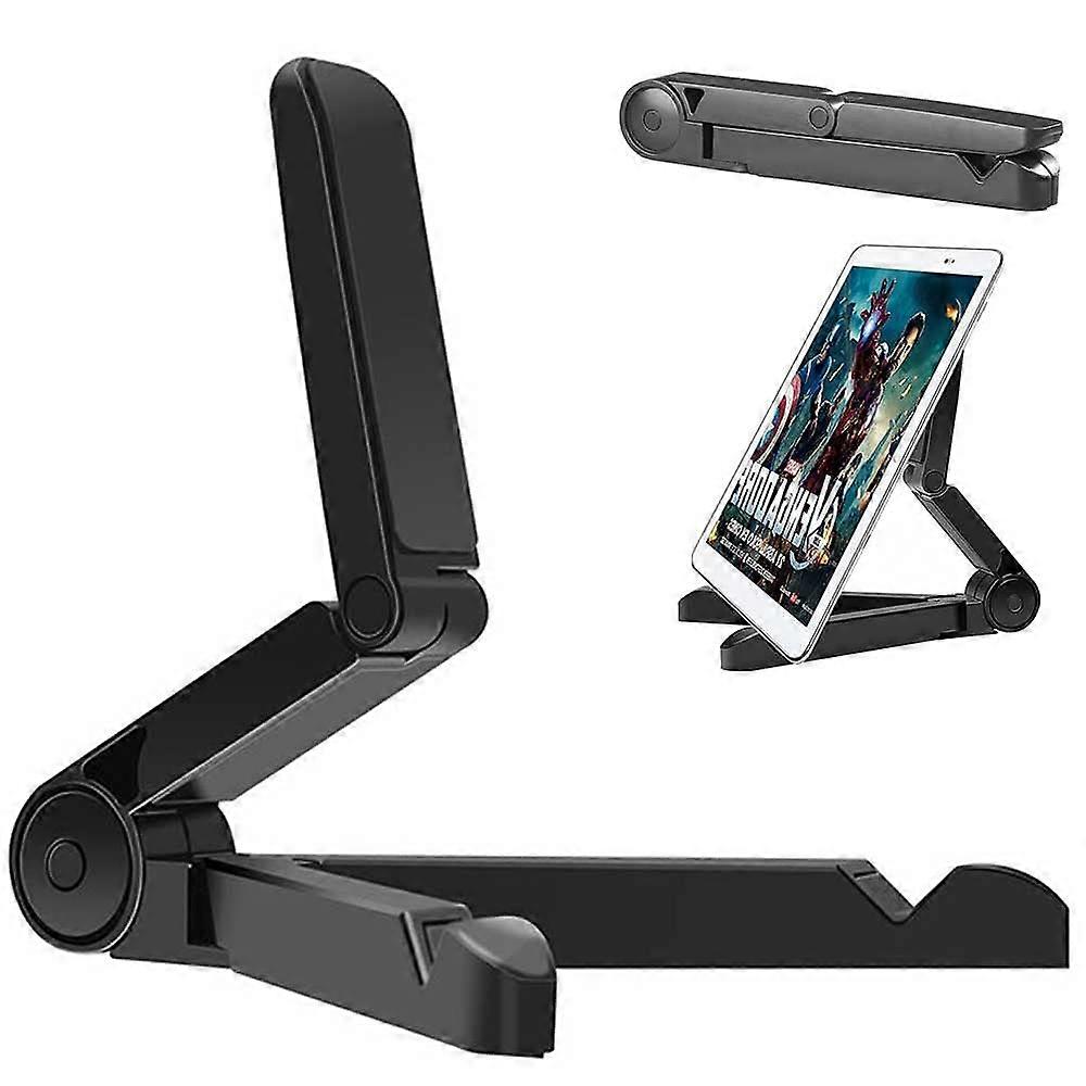 Adjustable Tablet Stand for iPad Samsung Galaxy Kindle iPhone, Foldable MultiAngle Holder Black
