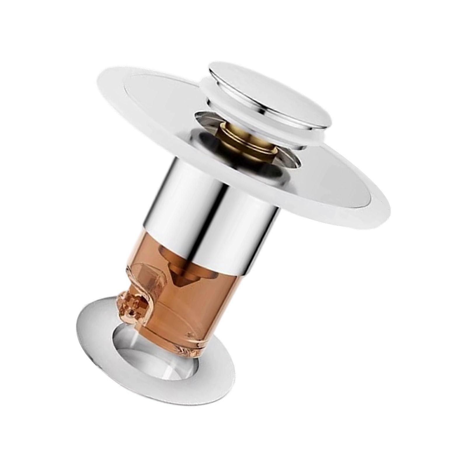 Universal Sink Stopper with AntiClog Pop Up Drain Plug, Silver Plated Bounce Core for Kitchen and Bathroom