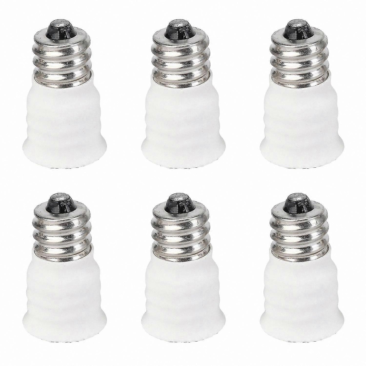 E12 to E14 Bulb Adapter, 6-Pack White LED Light Socket Converter Holder