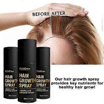 Spray per la crescita dei capelli HaloGrow da 50 ml, riduce la caduta dei capelli, idrata i capelli con biotina e favorisce la ricrescita delicata, per donne e uomini.