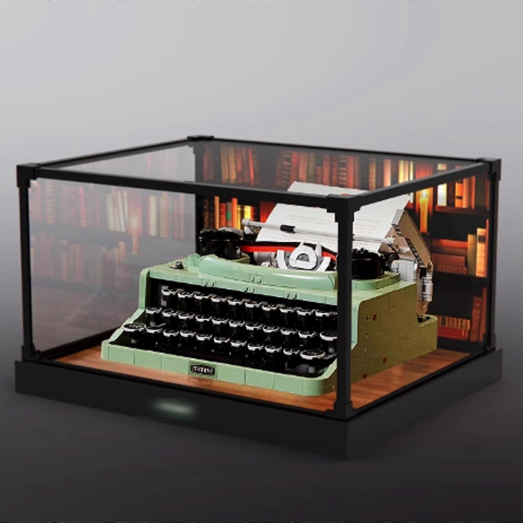 Acrylic Display Box for  Typewriter 21327, Dustproof Clear Display Case with UV Protection