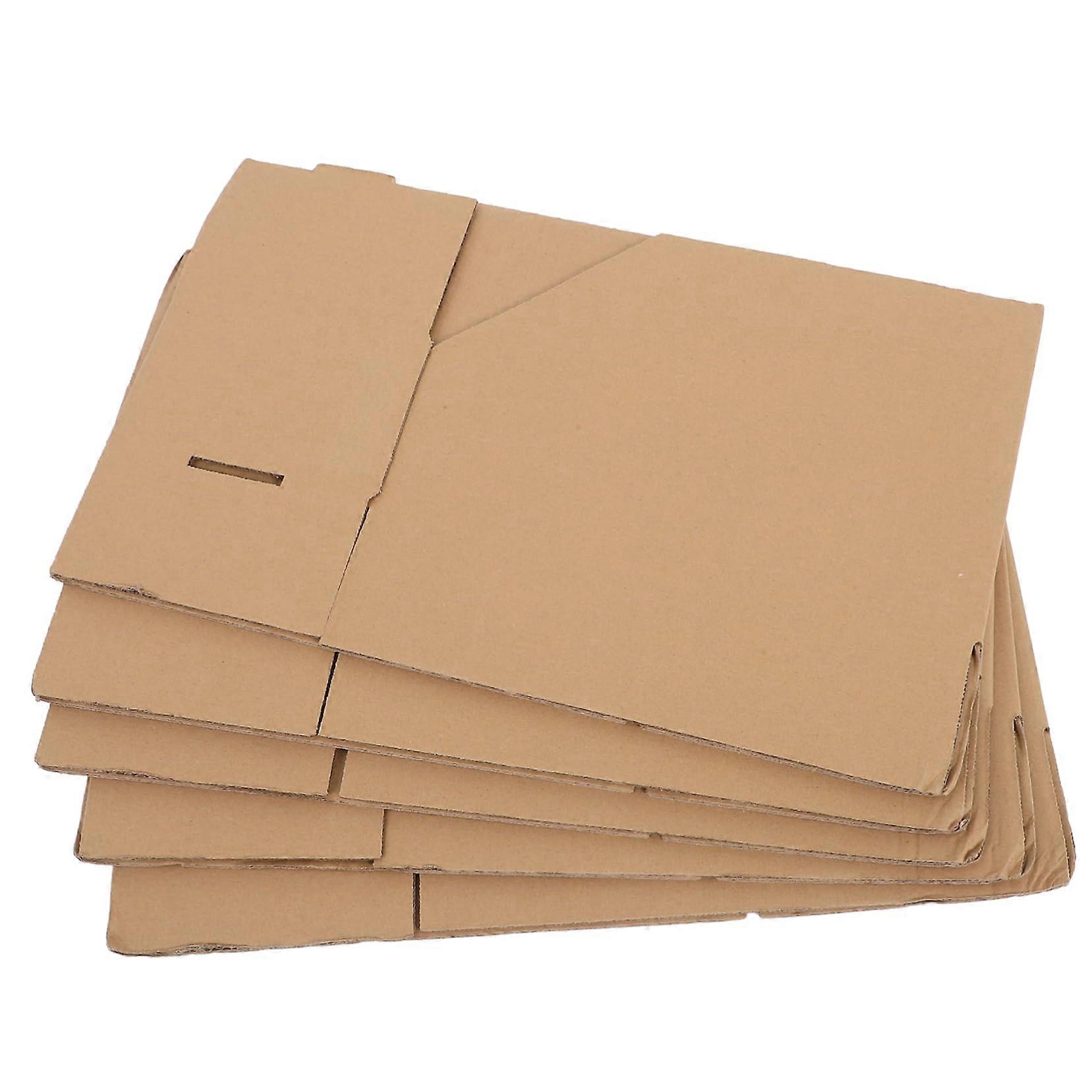 5Pcs Corrugated Storage Boxes Foldable Durable Stackable Cardboard Moving Boxes