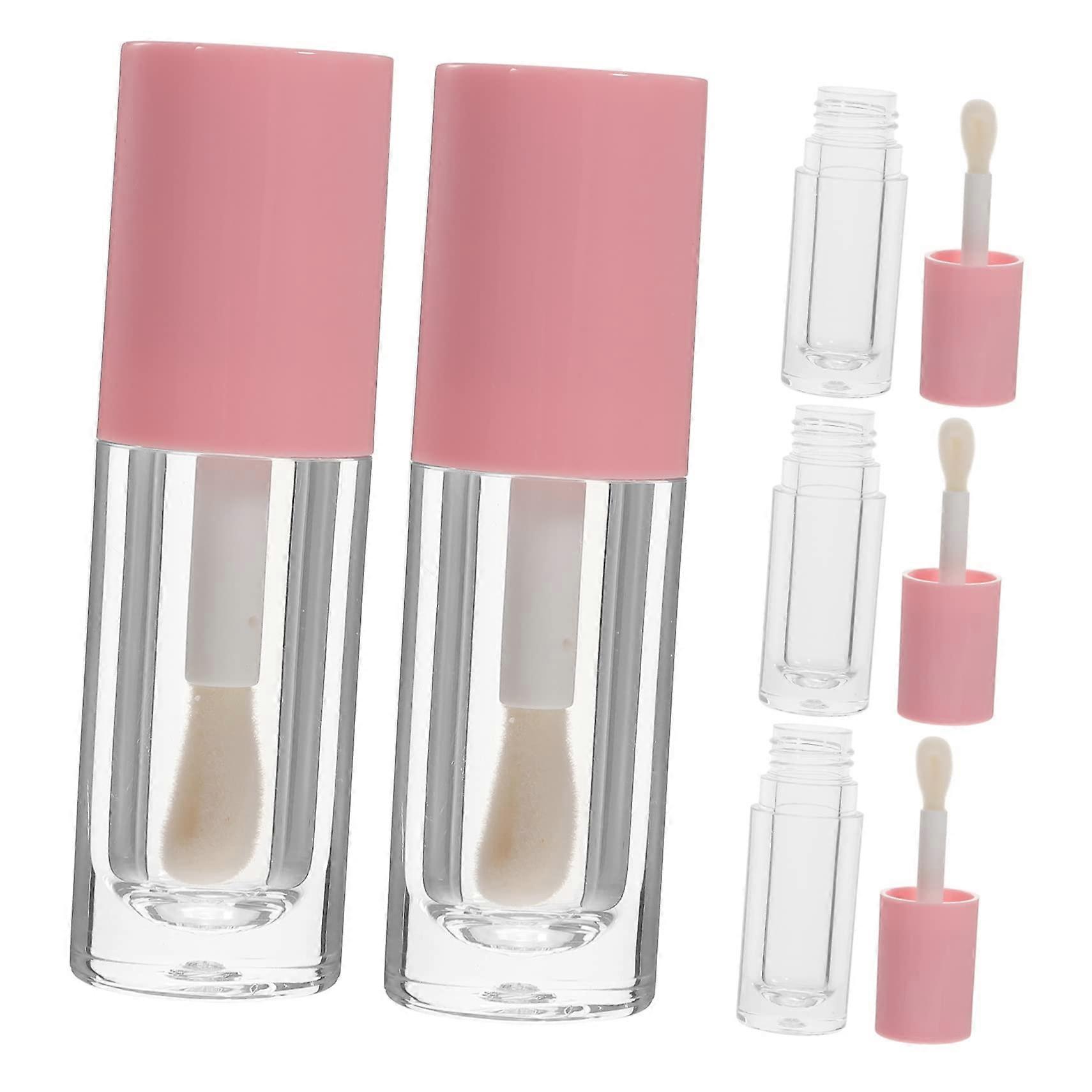 5pcs Clear Empty Lip Gloss Tubes with Leakproof Caps, Refillable Travel Size Containers for DIY