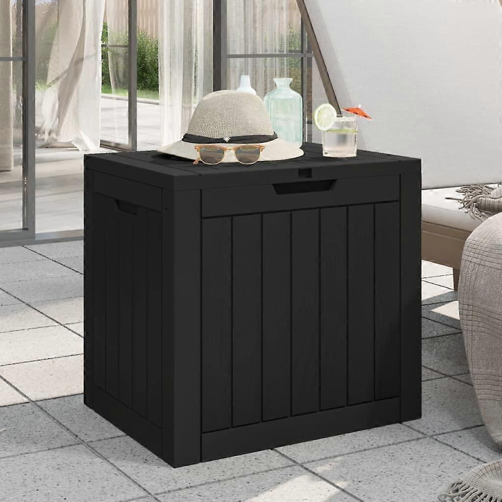Lockable Outdoor Storage Box 31.2 Gallon Weatherproof Patio Deck Bin with Handles Black