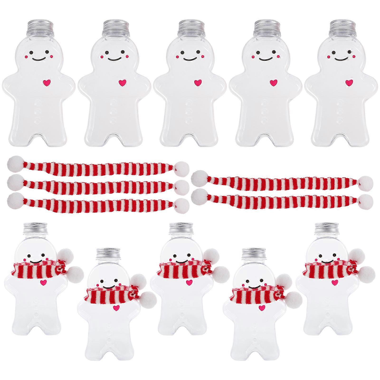 Pet Drinking Bottles Christmas Gingerbread Man Beverage 10Sets