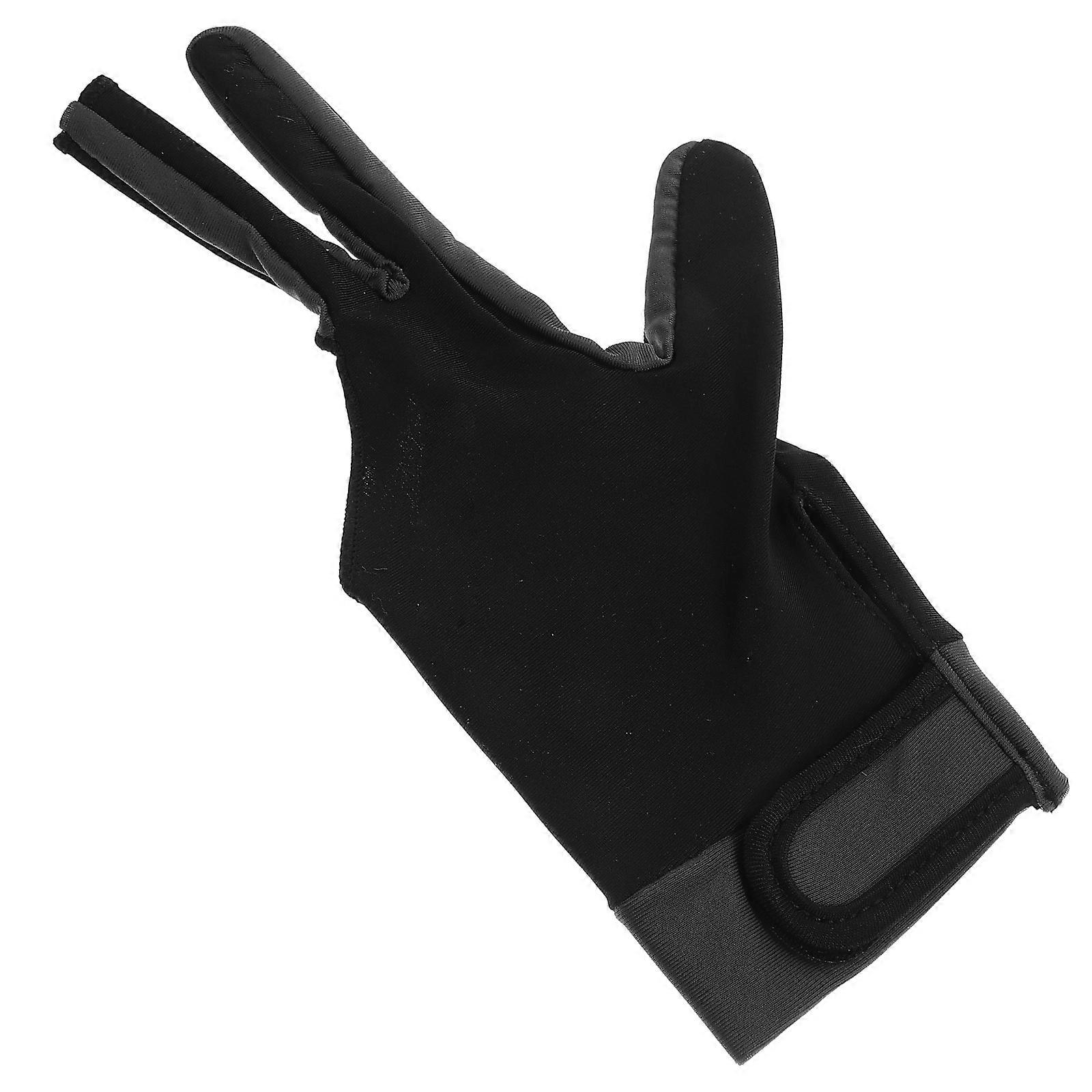 Billiard Glove Three Finger Design for Billiards Use 1Pcs Black Elastic