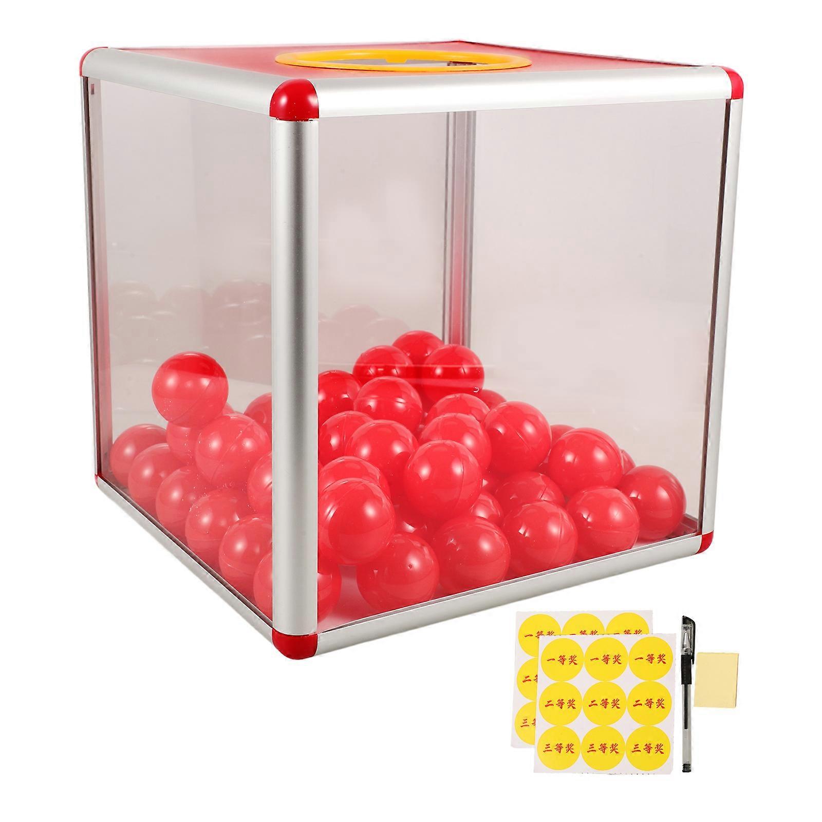 Transparent Raffle Ball Box Square Storage Container for 1Set
