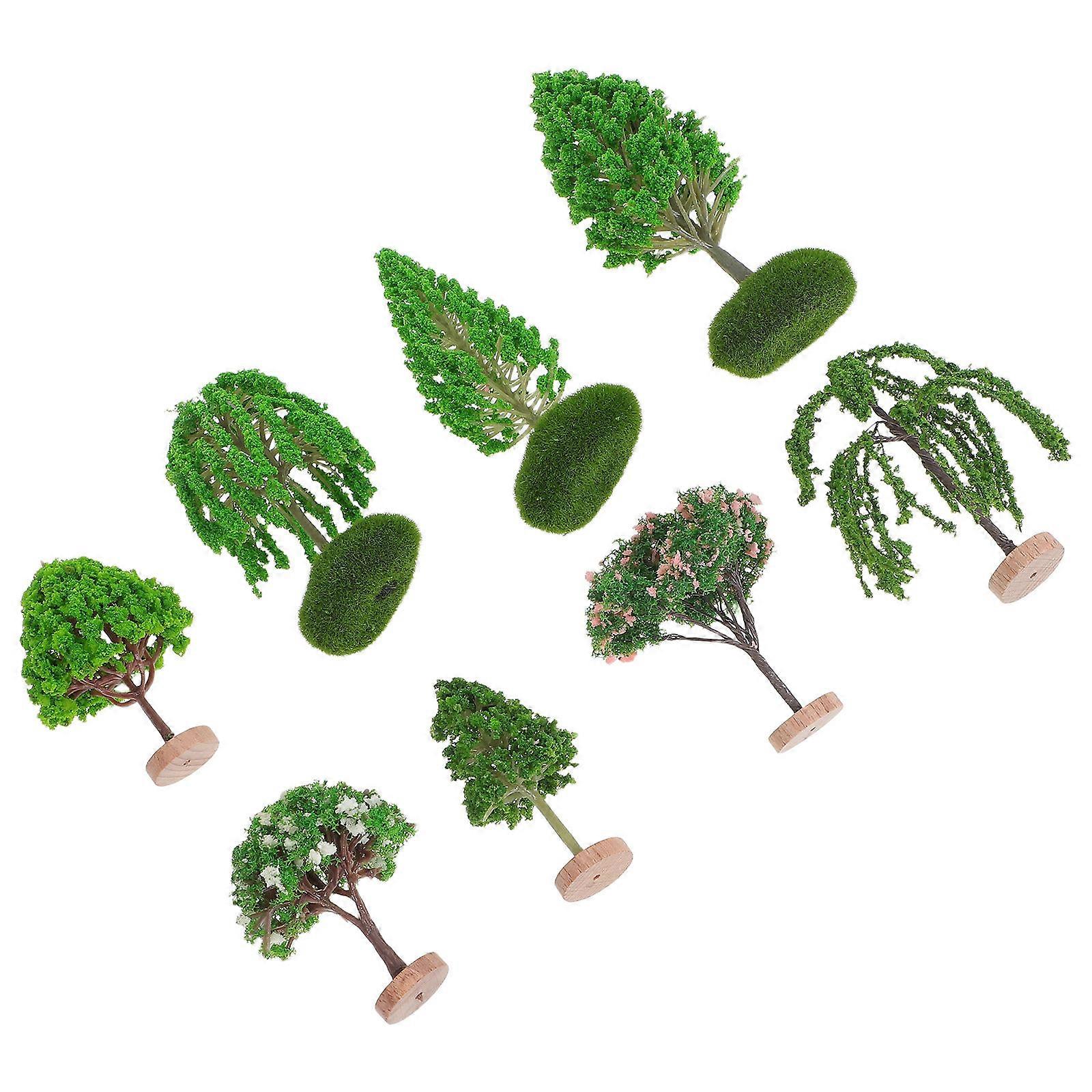 Fake Tree Model for Decoration 8Pcs Realistic Miniature Tree Simulation