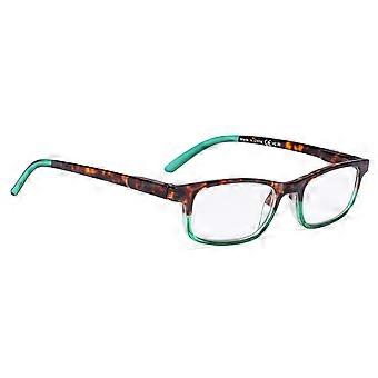 Óculos de Leitura Femininos com Lentes Pequenas e Compactas Verde Tartaruga +1,75 para Visão Nítida de Perto