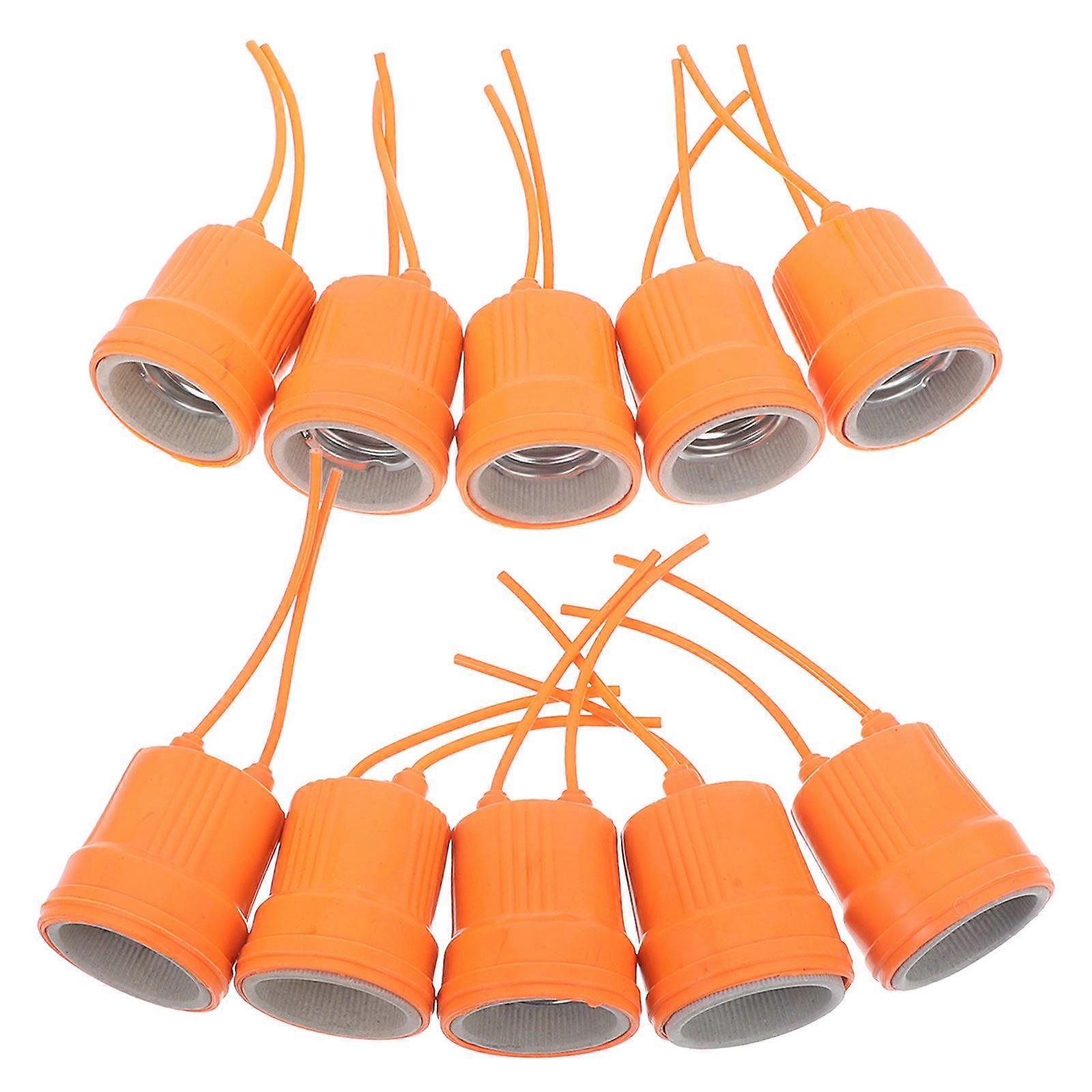 Hanging Light Socket Light Bulb Socket for Lamp Use 20Pcs Orange Ceramic Holder