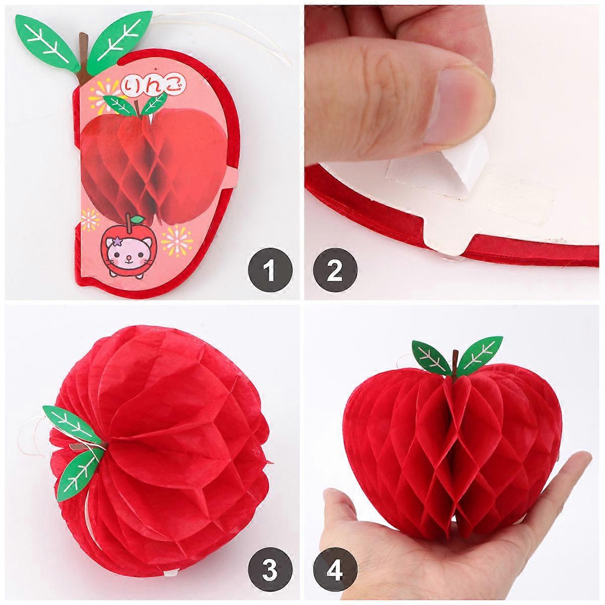 Honeycomb Shaped Decor Shape Wall Hanging Pendant 10cm Red 10Pcs