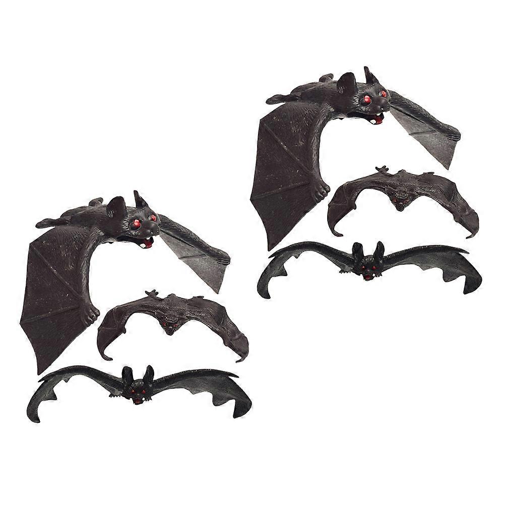 Halloween Bat Pendant Simulation Flying Bat Ornament for 6Pcs Set