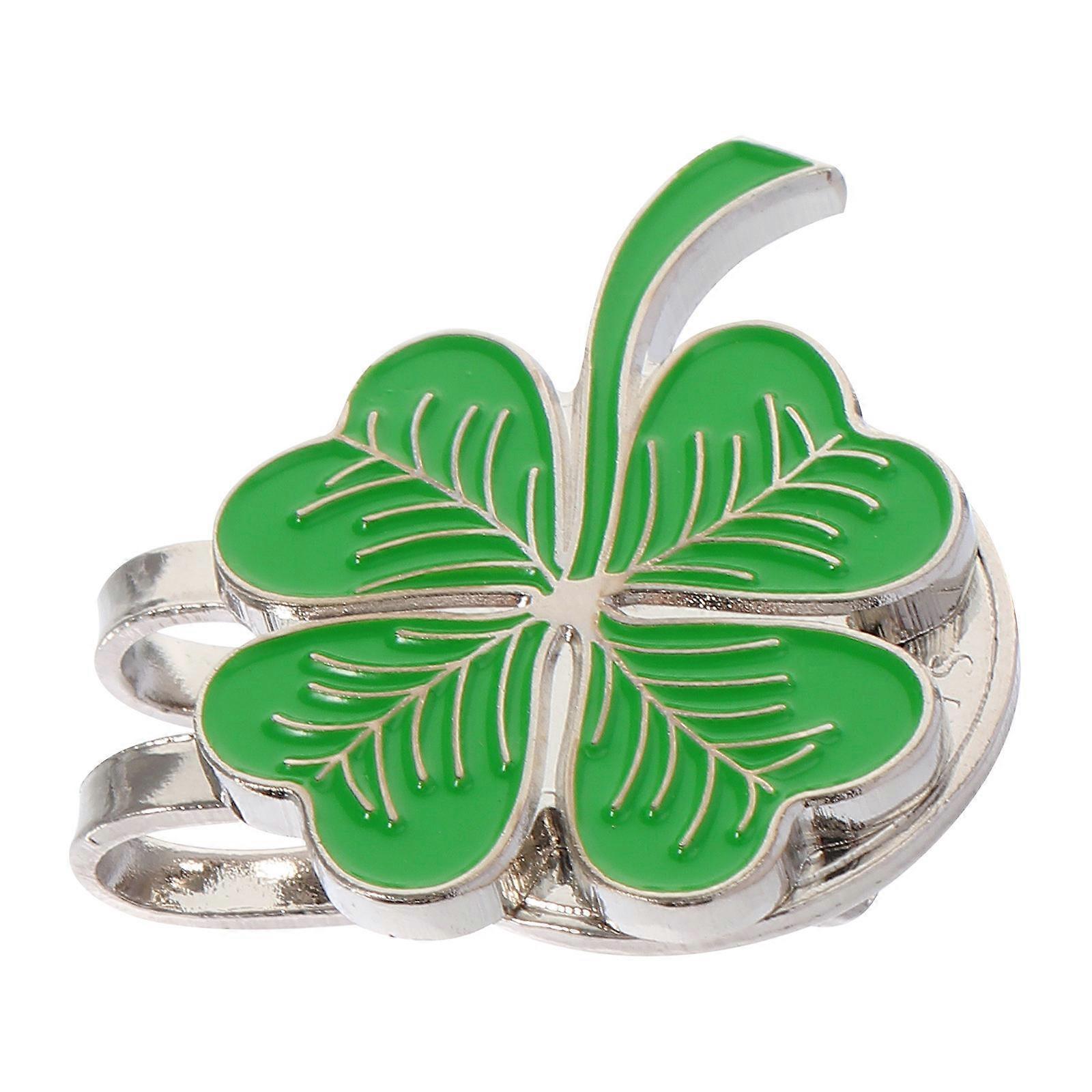 Green Golfing Hat Clip Featuring Clover-Shape Clip for Decor 3Pcs