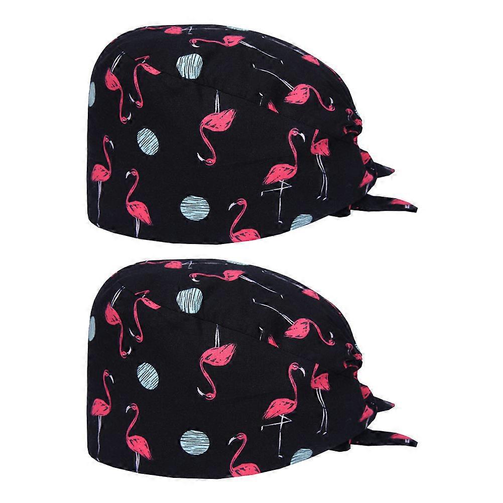 Printed Cotton Working Hat for Decoration 2Pcs Pattern Caps