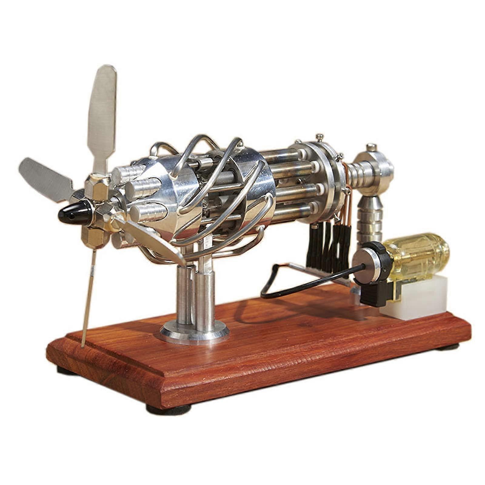 Mini Steam Engine Model 16Cylinder Aircraft Design Working Educational Physics Kit for Classroom Display