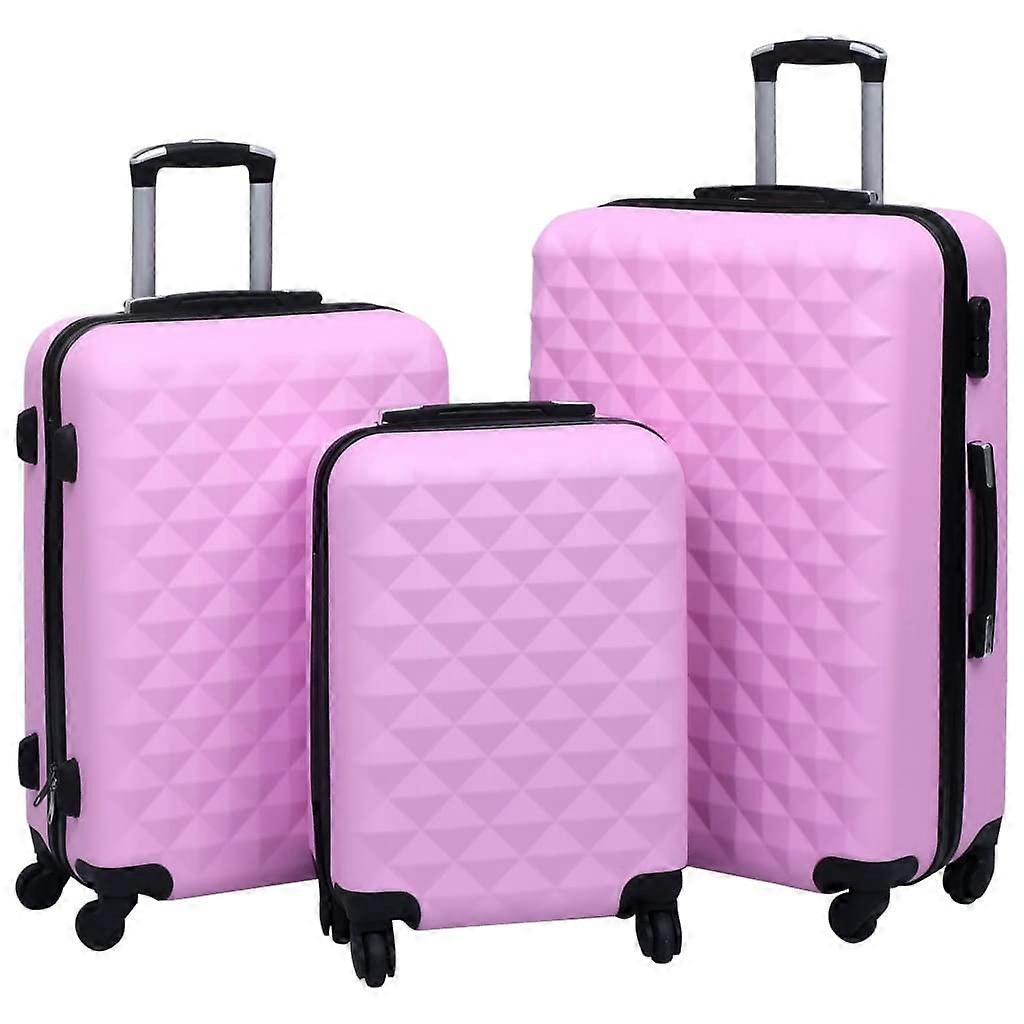 3 Piece Hardcase Luggage Set with ABS Shell, Nested Storage, Smooth Wheels, EasySpot Pink