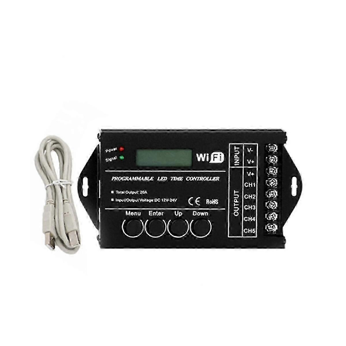 Dc 12v 24v Wifi Rgb Time Programmable Led Controller Tc421 5 Channels 20a Common Anode Programmable