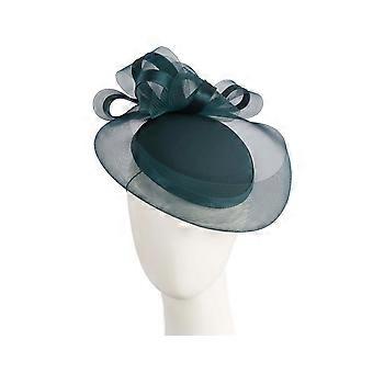 Dark teal custom made cocktail pillbox hat K4262DT