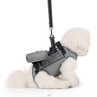 Comfortabel hondentuigje met bevestiging en handvat voor kleine tot middelgrote honden, veilig voor wandelingen, training en andere activiteiten (grijs).