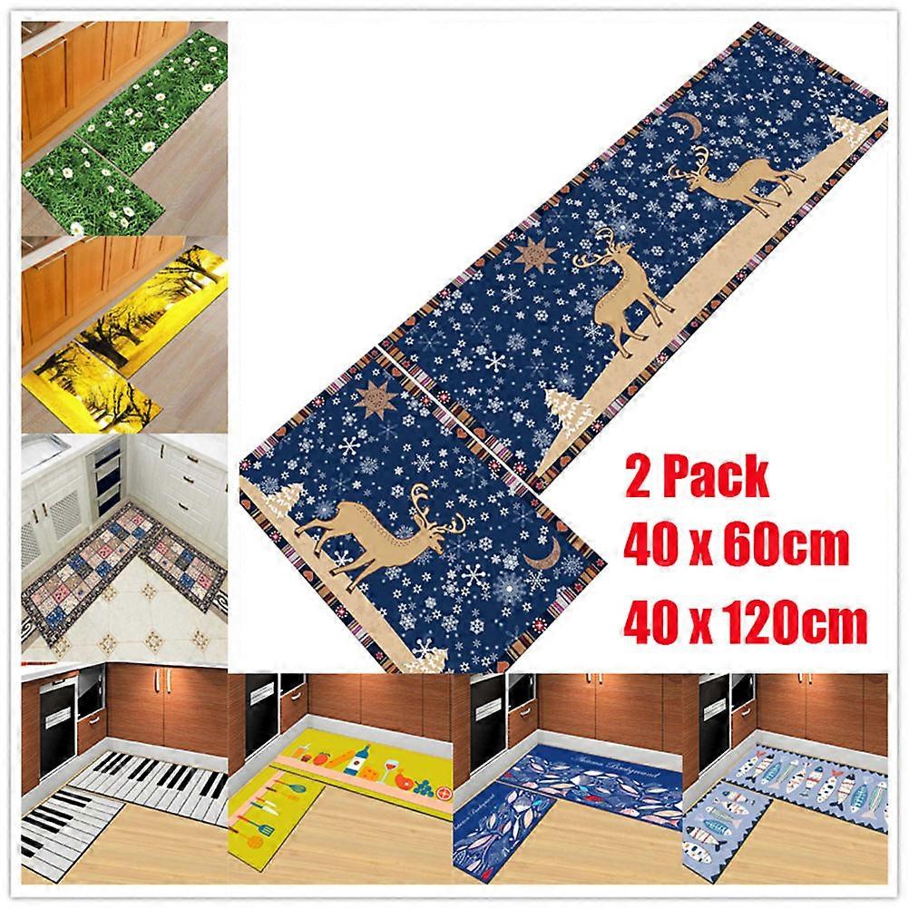 Modern Multi Colored Fish Rug For Kitchen Hallway Comfortable Rectangular 1Pack