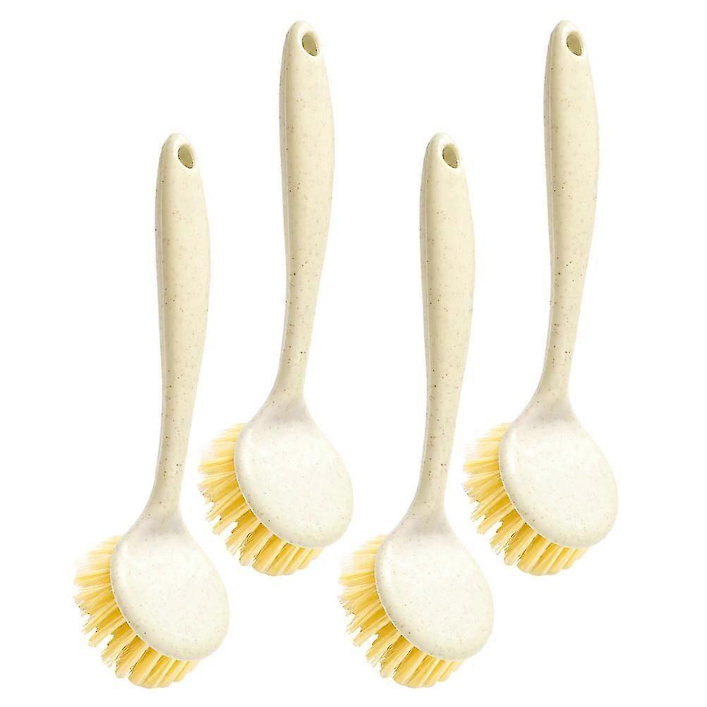 Kitchen Cleaning Pan Brush Durable Long Handle 4Pcs Dish Brushes Set