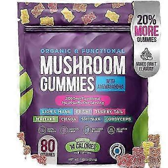 Paddenstoelgummies hydrateren de darmen, vullen voedingsstoffen aan, verbeteren het immuunsysteem, voedingsgels en kauwtabletten, 80 stuks