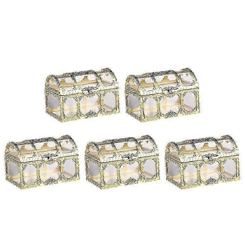 Golden Wedding Candy Boxes Candy Boxes for Storage Use 5Pcs Gift