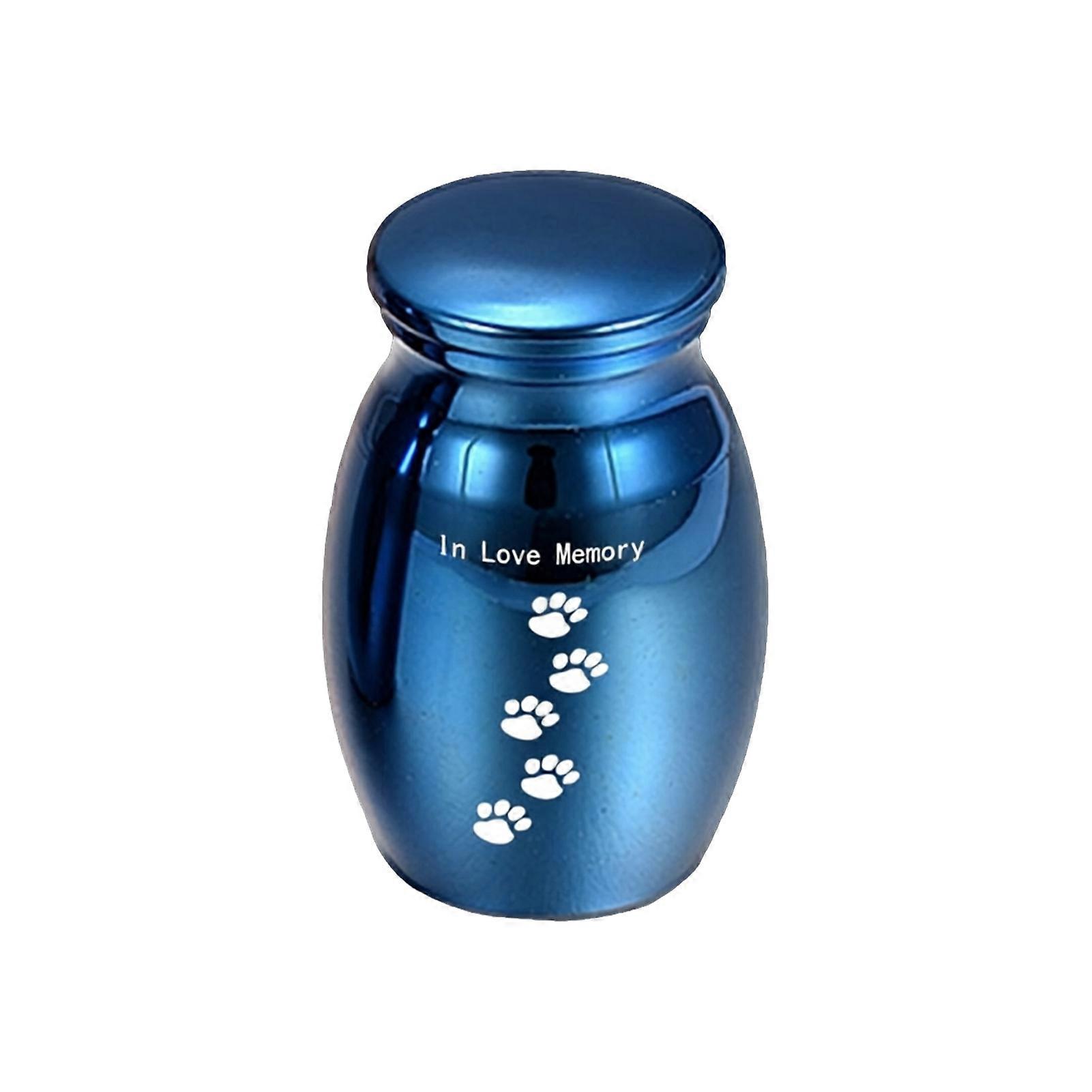 Small Pet Urn Paw Pattern Waterproof Memorial Ash Container