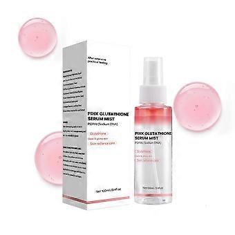 Pinkfarbenes Glutathion-Serum-Spray, 100 ml Gesichtsspray mit PDRN, aufhellendes und feuchtigkeitsspendendes Gesichtsspray für strahlend schöne Haut, Pflege für einen ebenmäßigen Teint