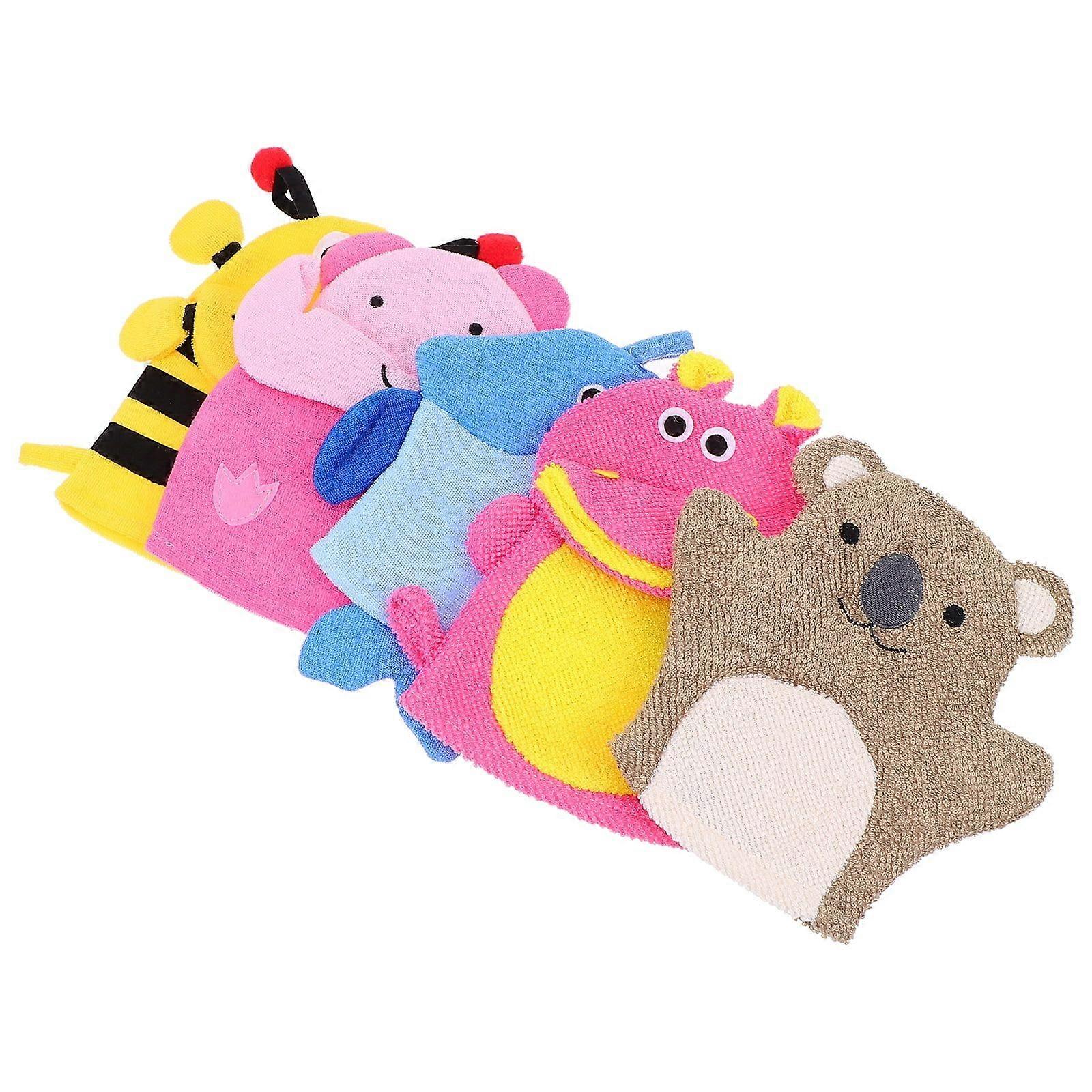 5pcs Bathing Scrubber Bath Exfoliating Scrubbing Gloves