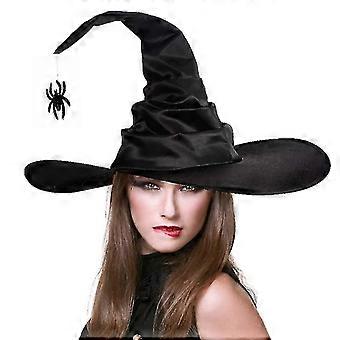 Frauen Classichalloween Plissee Hexenhut Party Hexenhut Schwarz Oxford Stoff Hexenhut Make-up Requisiten