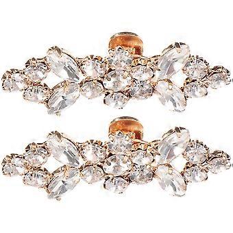 2pcs Chaussures De Mariée Clips Scintillant Strass Chaussures Décorations Chaussure Charmes Pour Femmes
