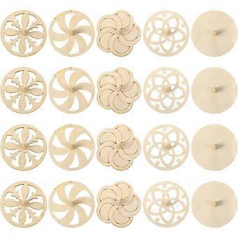 20pcs Kids Toy Natural Wood Gyro Tops Paint Toys for Kids Improve Hand-Eye Coordination Random Color