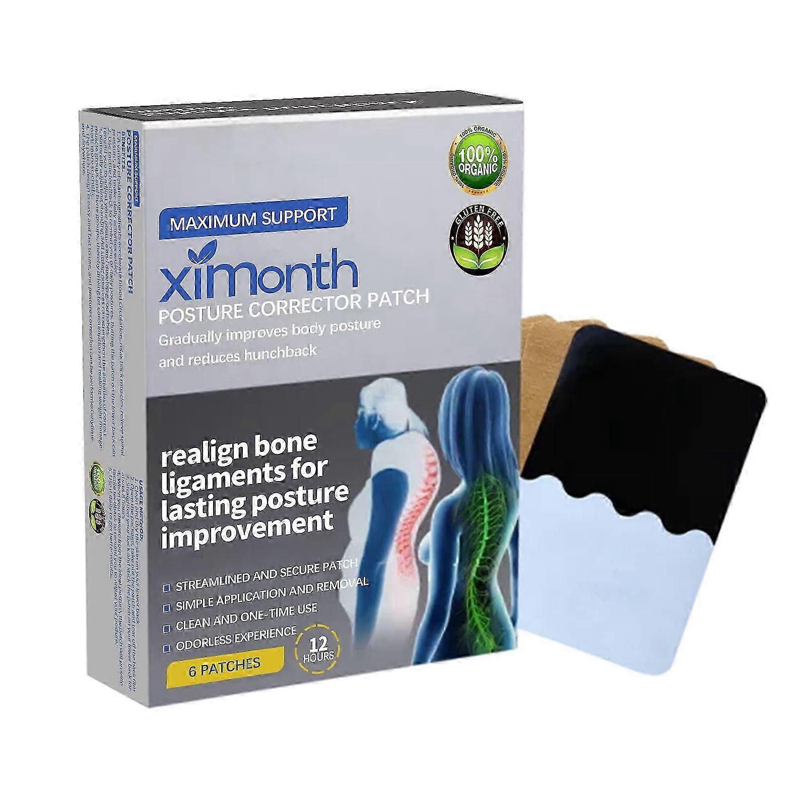 Posture Correction Patch - Back & Shoulder Support for Kyphosis Relief, 6 Pcs