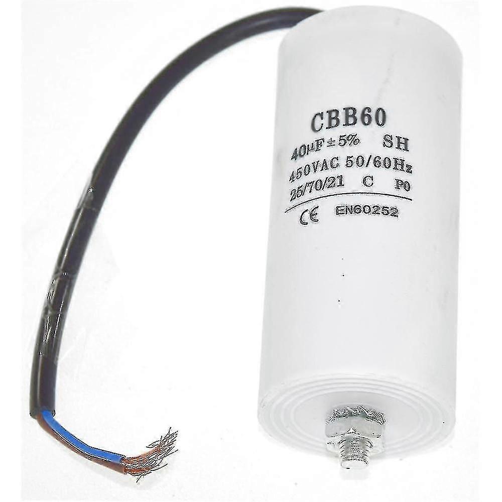 Universal 40uf Capacitor With 22cm Cable Connectors