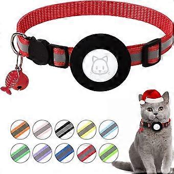 Dww-2 pcs Red Adjustable Reflective Cat Collar Anti-Strangler Collar for Cat Kitten Puppy with Bell and Safety Buckle