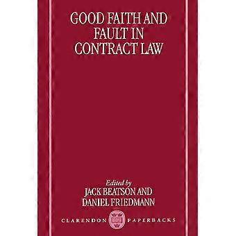 Good faith and fault in contract law clarendon paperbacks
